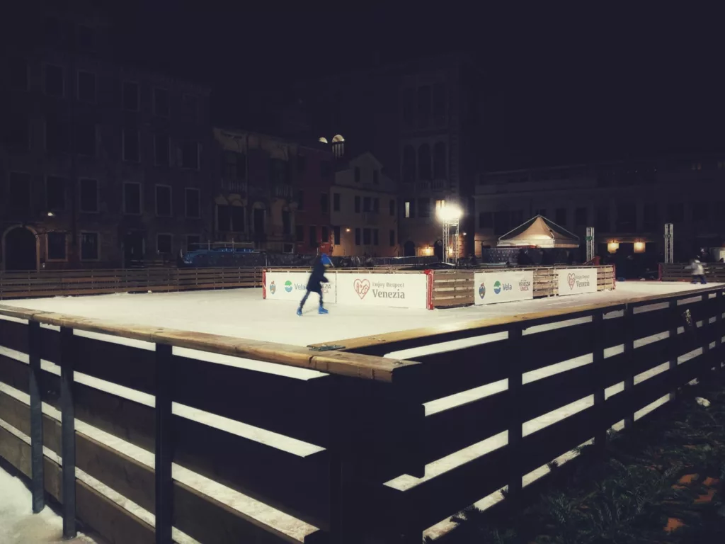 Ice skating park in Campo San Polo, Venezia 2024